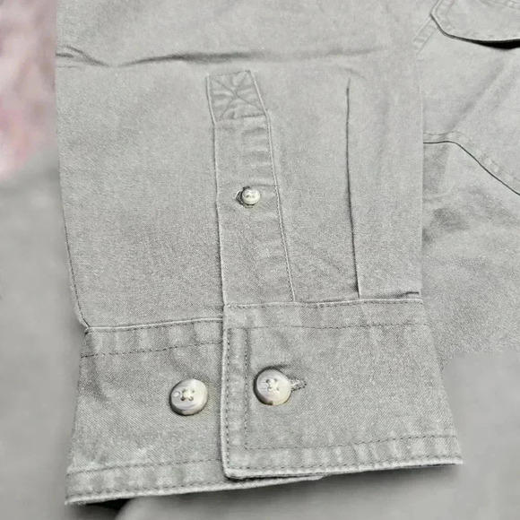 Wrangler Sedgefield Sedgefield Collection Sage green LS workshirt Vintage NWT L - Picture 3 of 7
